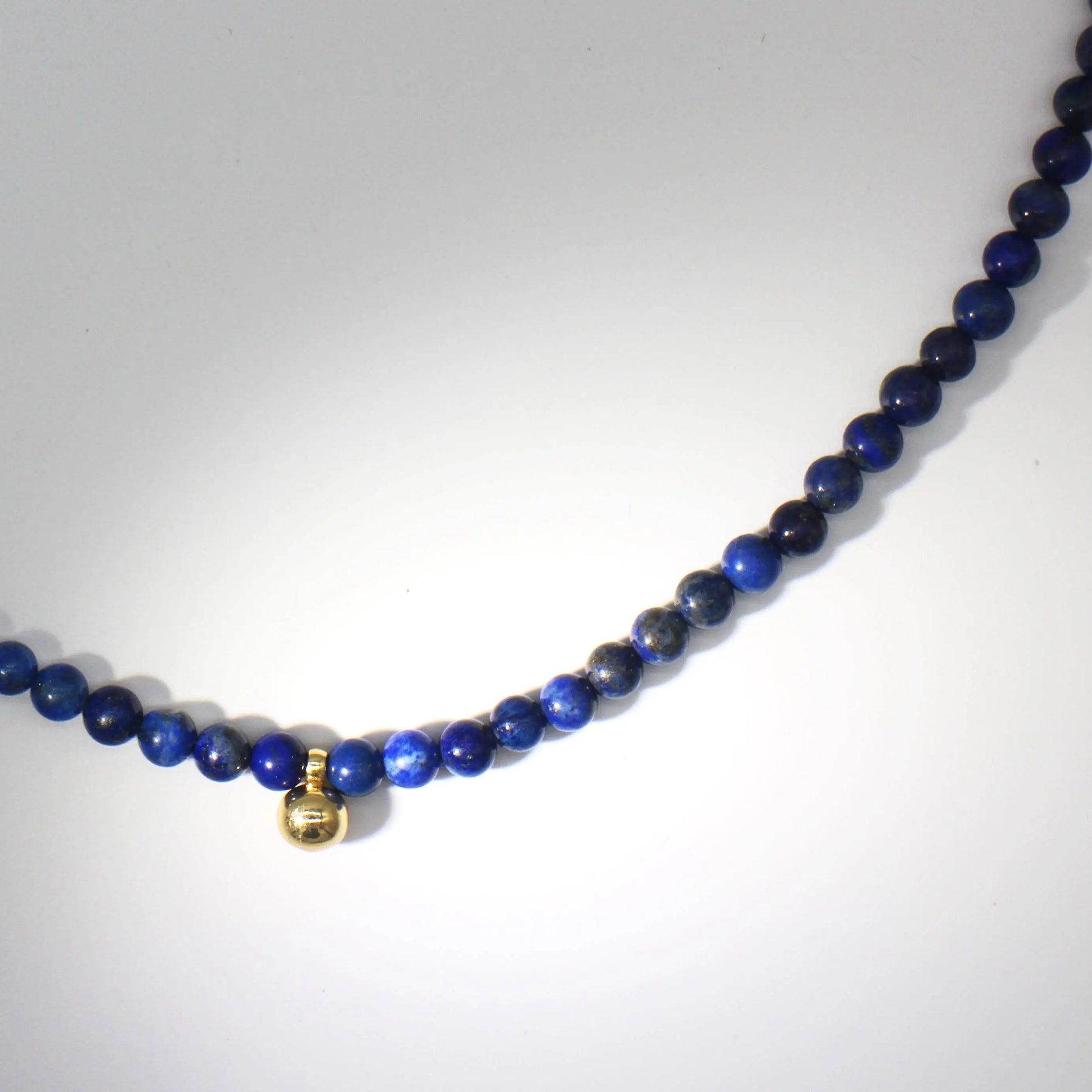 lapis lazuli + Gold bead necklace - Wander + Pray