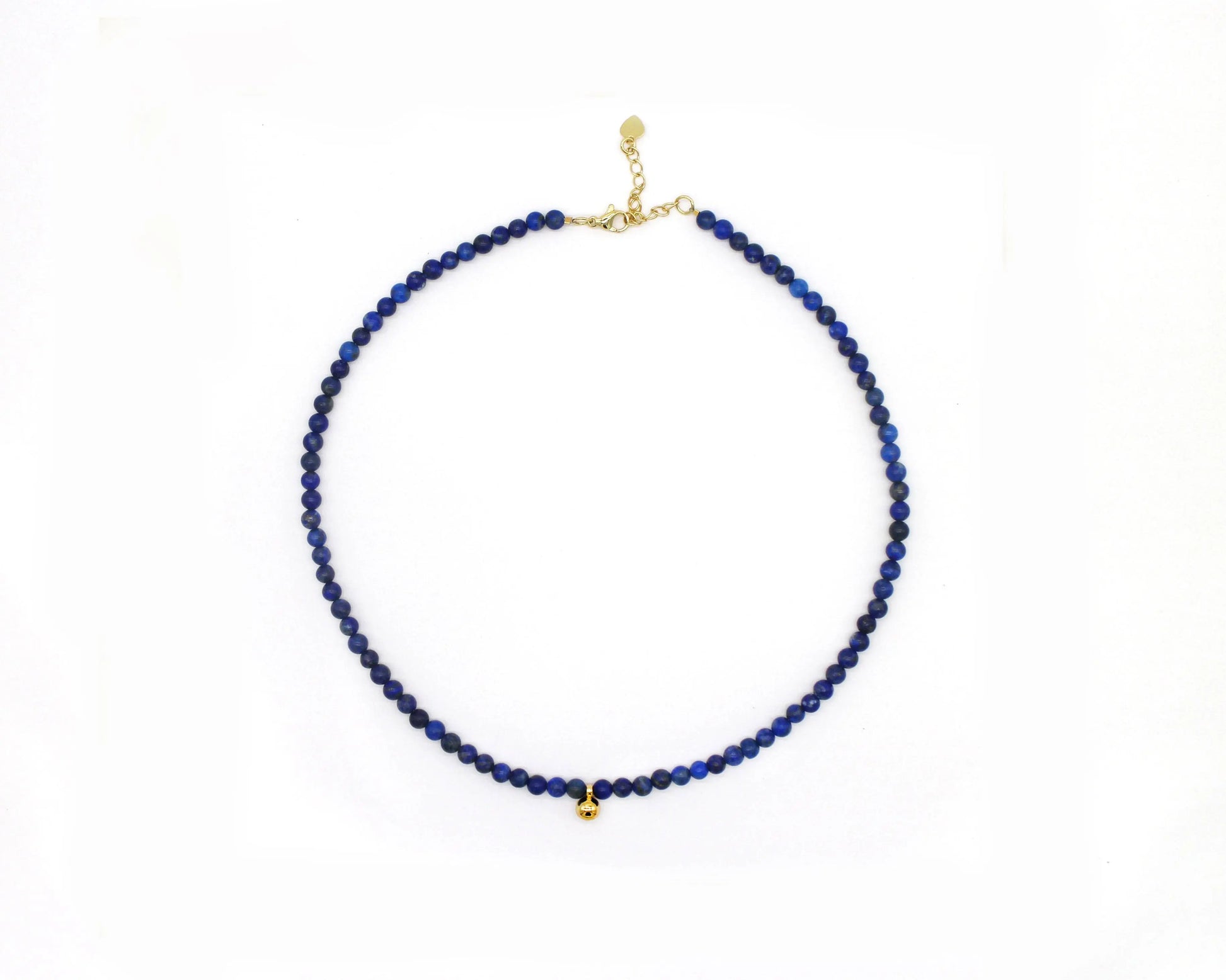 lapis lazuli + Gold bead necklace - Wander + Pray