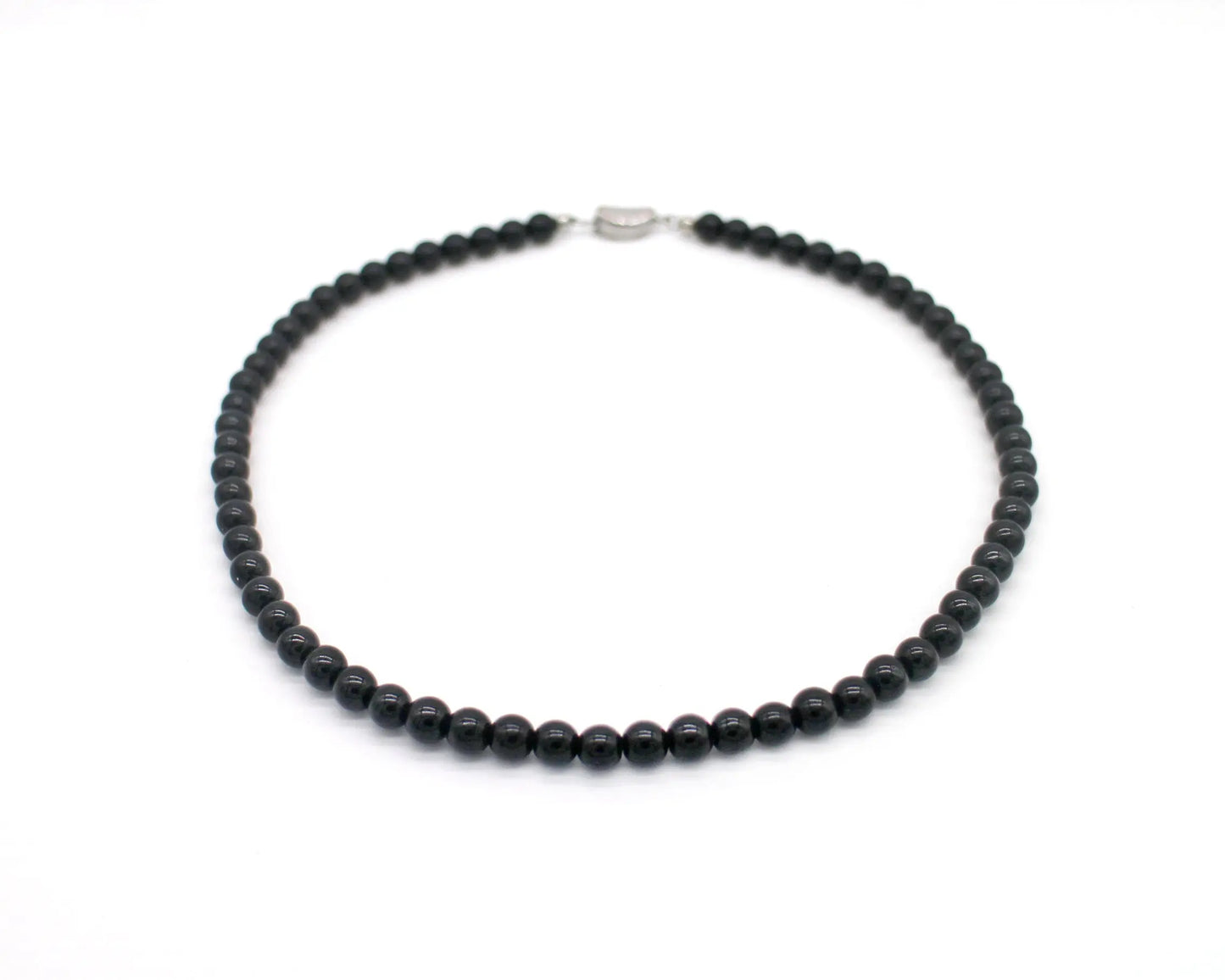 Black Agate small beaded Necklace - Wander + Pray