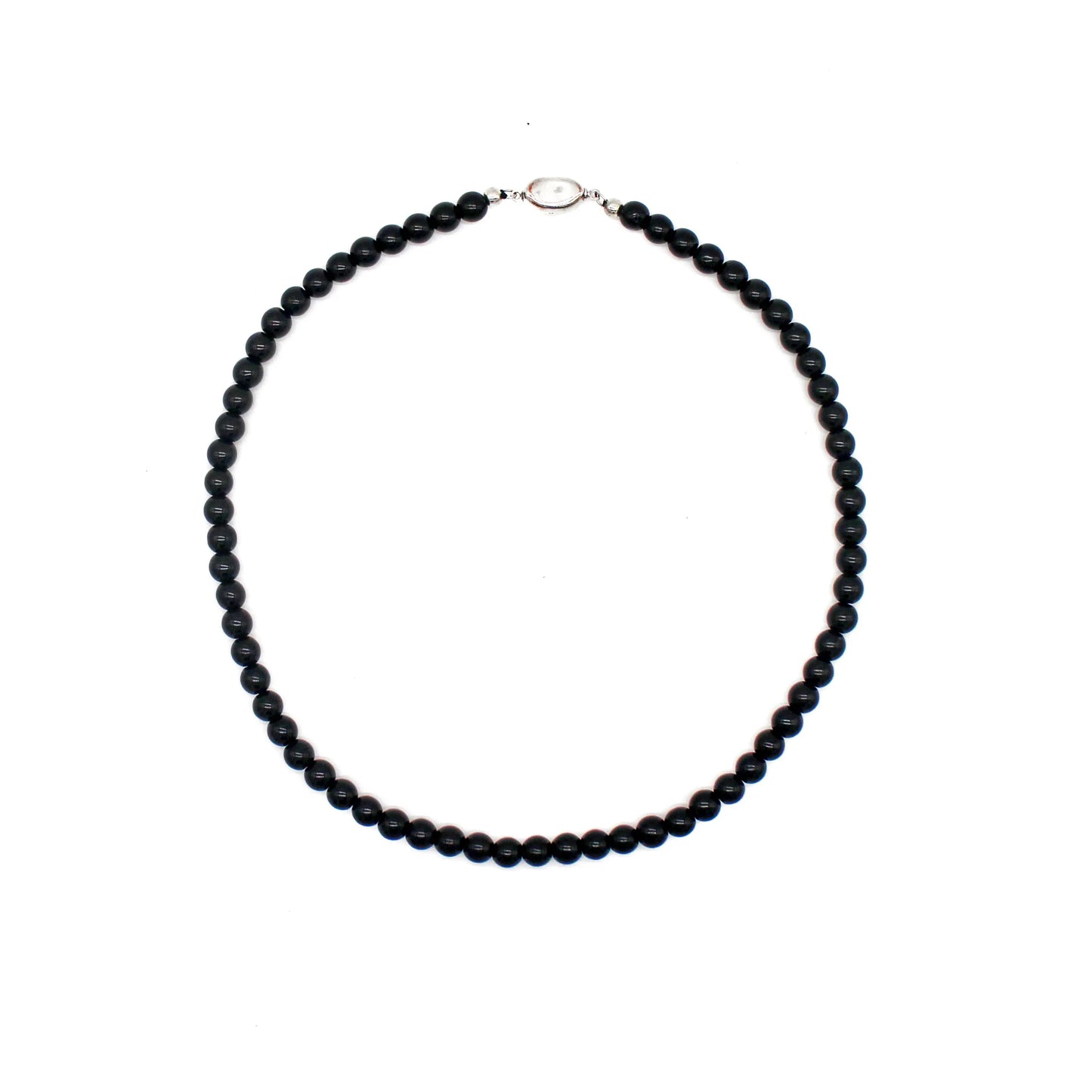 Black Agate small beaded Necklace - Wander + Pray