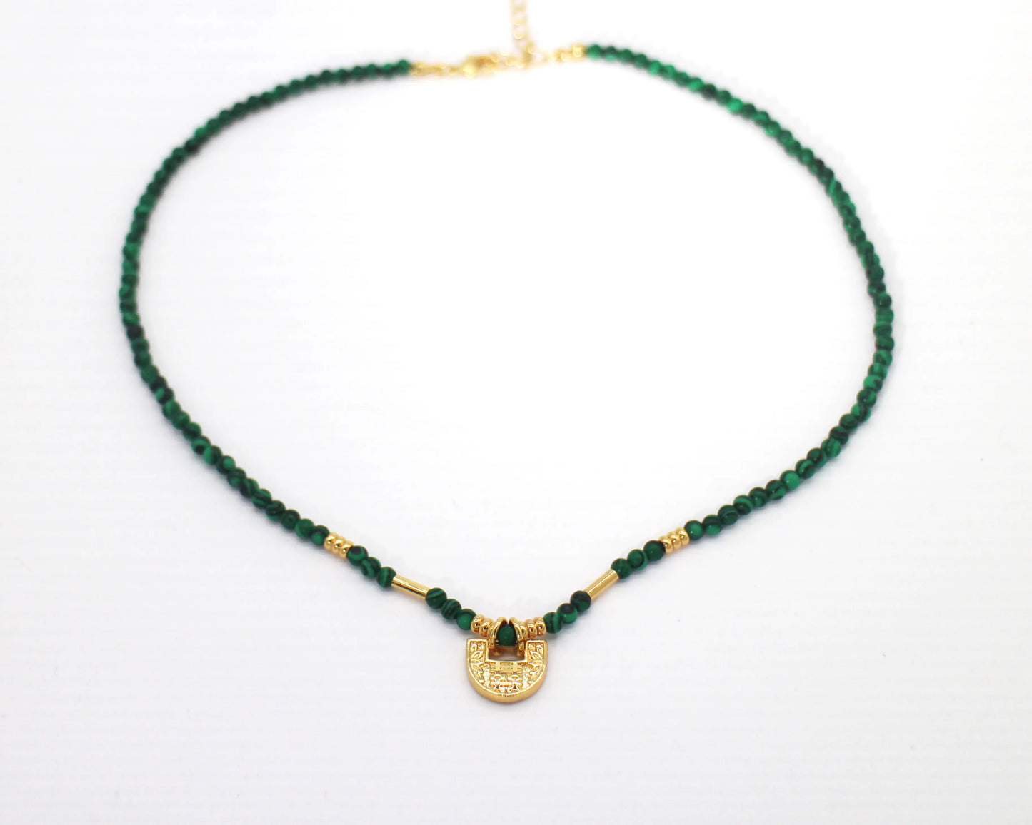 Malachite beaded necklace - Wander + Pray