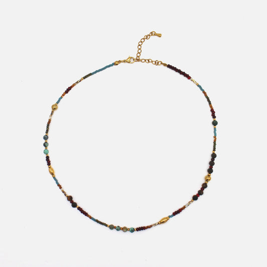 Turquoise Mix beaded necklace - Wander + Pray