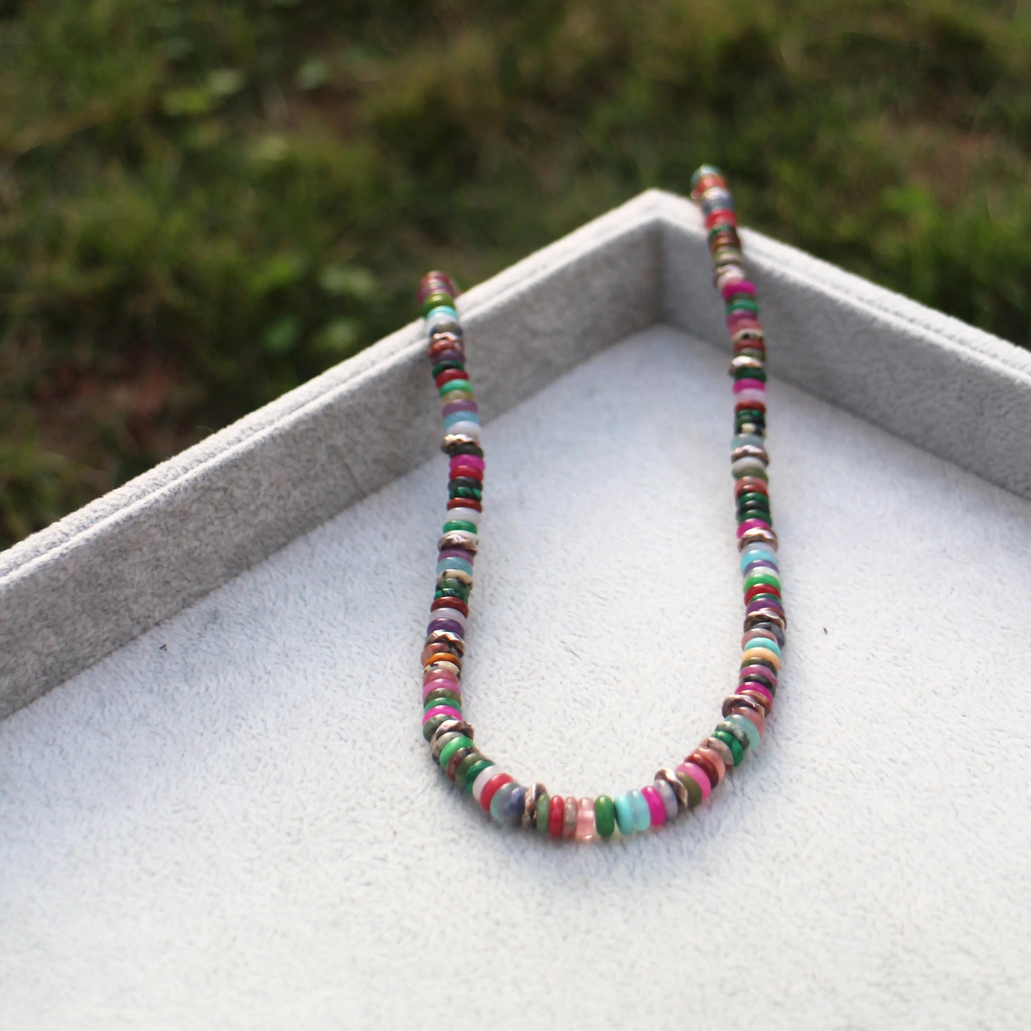 Natural stone mix beaded necklace Wander + Pray