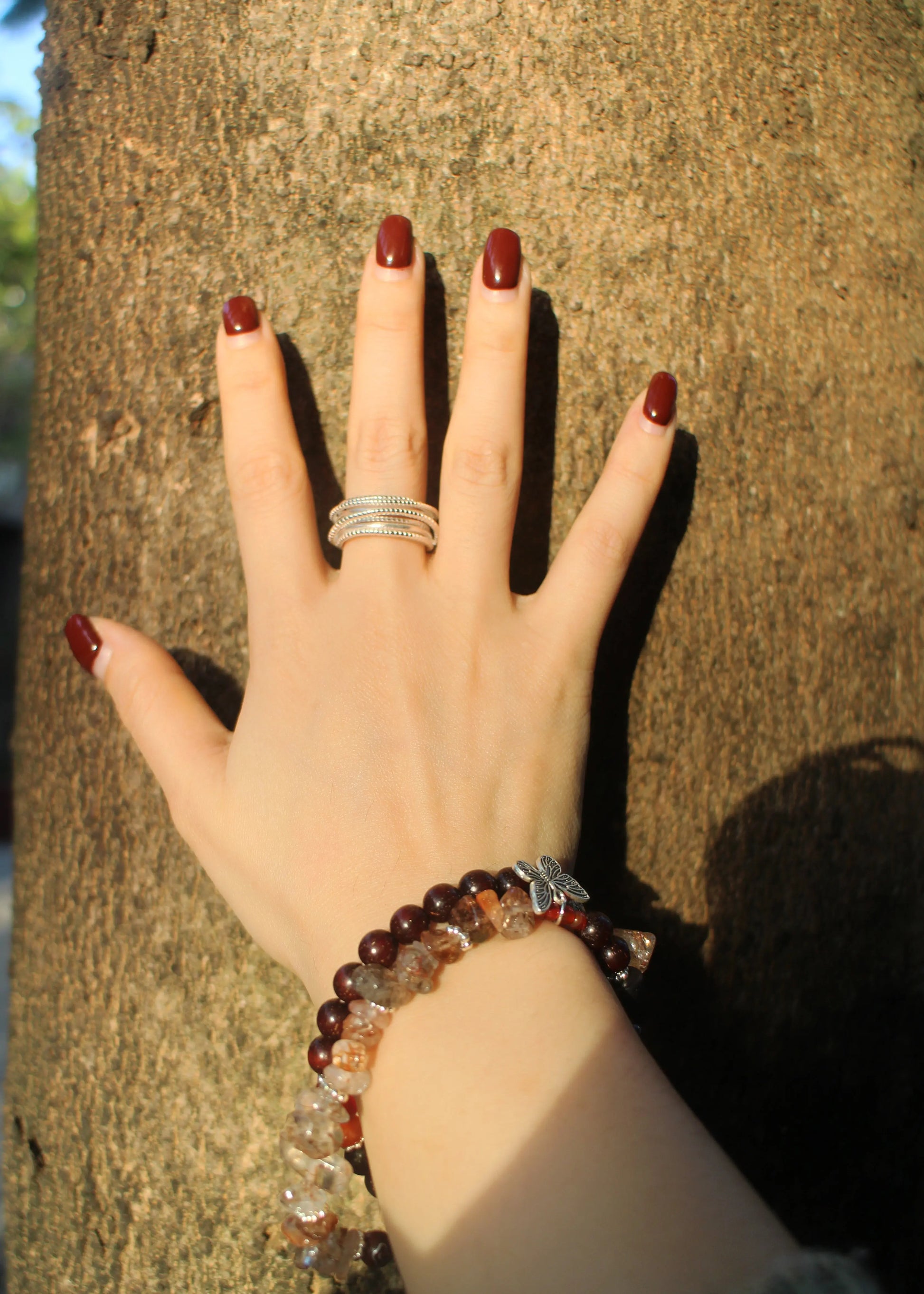 Sandalwood Bead and Crystal Bracelet Wander + Pray